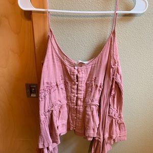 Free People Off the Shoulder Crop Top